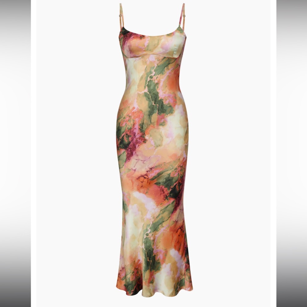 NWT Abstract print fitted midi slip dress | never worn